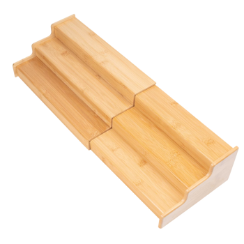 可伸缩竹制调料收纳架，三层，12.91‑22.4×7.67×4.4 英寸