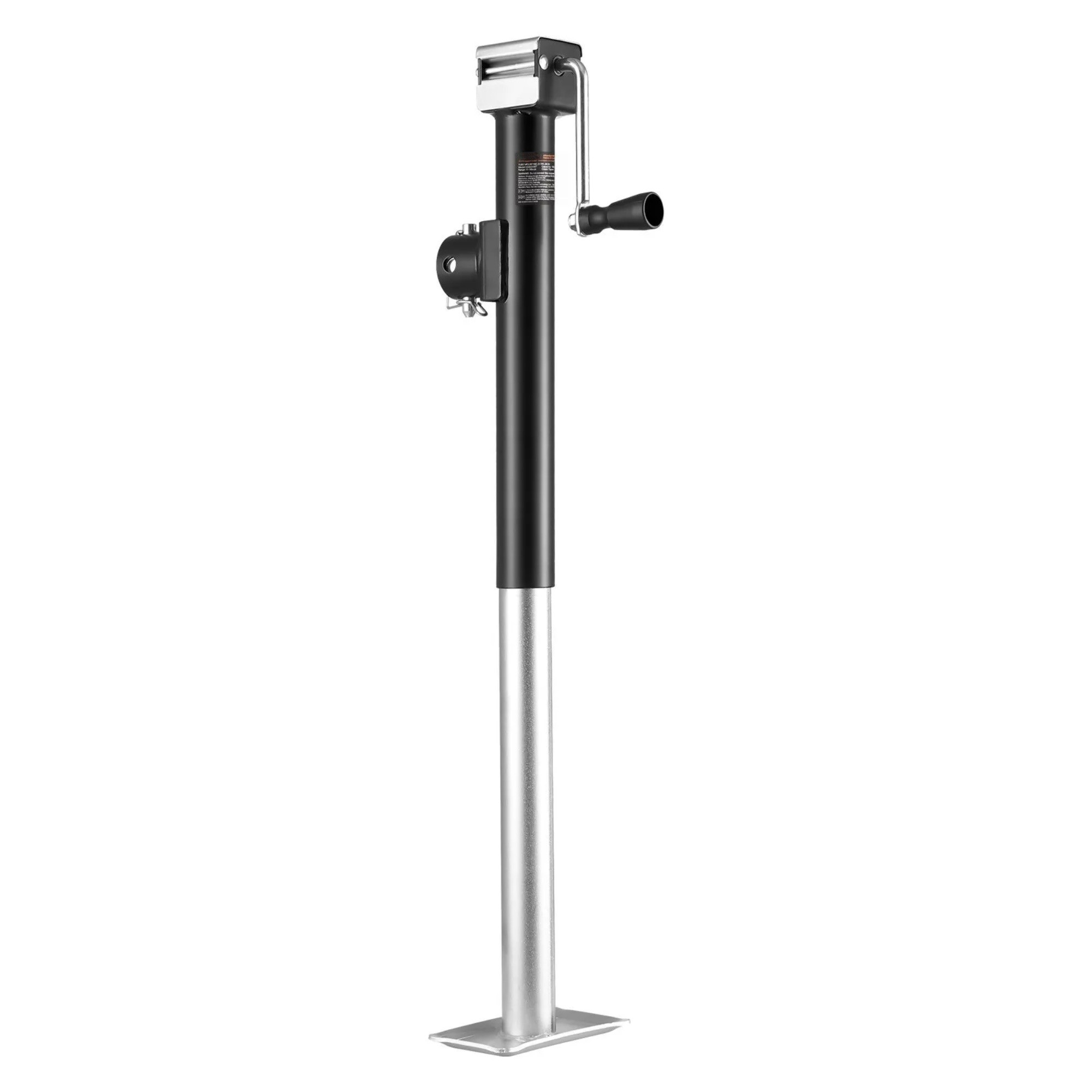 Weld-on Pipe-Mount Swivel Trailer Jack, 15″ Vertical Travel for RV & Utility Trailers