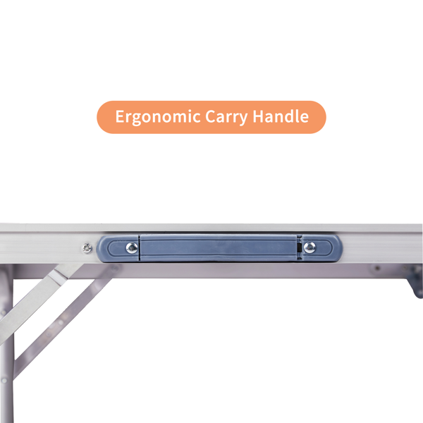 【同款编码：78210332】3ft  黑色  户外折叠桌  铝合金  长方形  50kg 两折桌面 FC-6