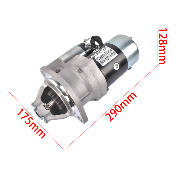 起动机 Starter Replacement for Yanmar Engine 4TNV84T 4TNV84T-DFM 129612-77011 24V 15 Teeth 4KW-4