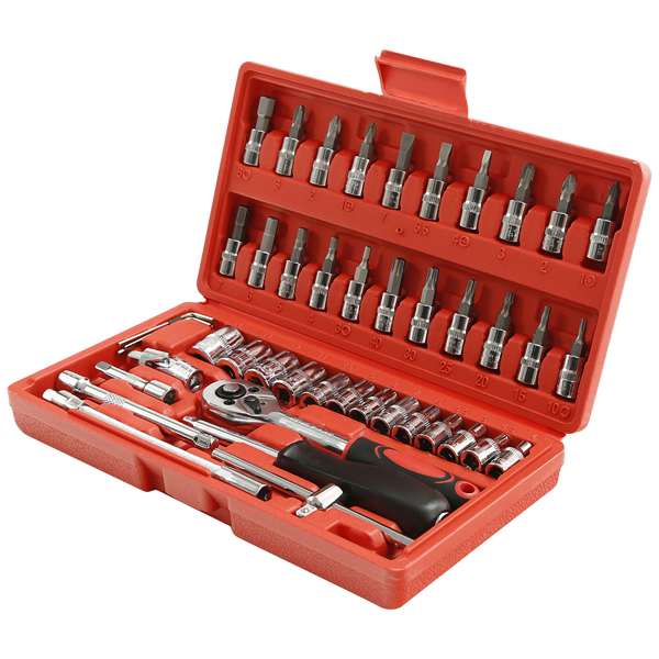 46件套扳手工具红色-3