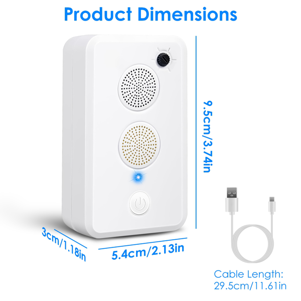（自提可发加拿大，temu&tk下自提单）1‑75 千赫兹超声波电子驱避器，950mAh 可充电电池供电，双喇叭设计，6 档可调模式，适用于住宅、车库、棚屋及露营地-11