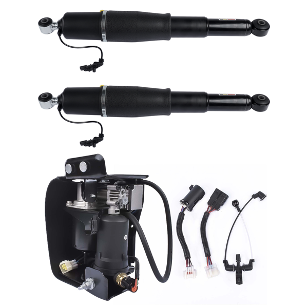 空气悬挂减震器 2Pcs Rear Air Suspension Shock and Compressor Pump Fit for Cadillac Escalade Chevrolet Avalanche Suburban 1500 Tahoe GMC Yukon 2001-2013 25979391 19300046 19299545-5