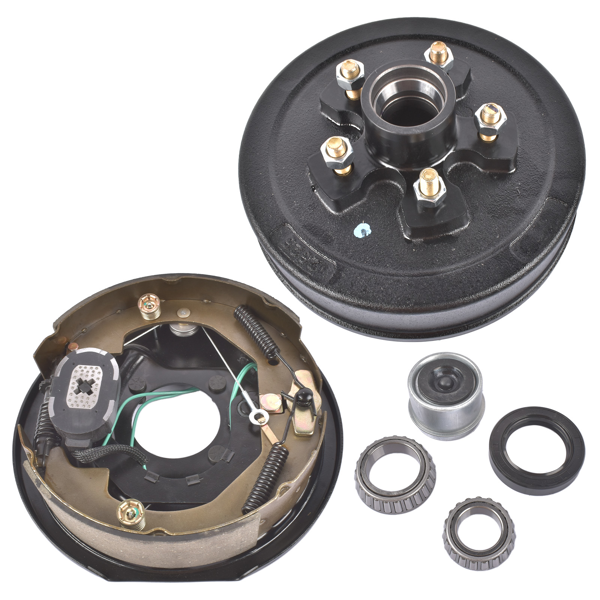 A3 车桥配件 5 on 4.5" Trailer Brake Hub Drum Assembly 10x2-1/4" for 3500 lbs Axle Right-5