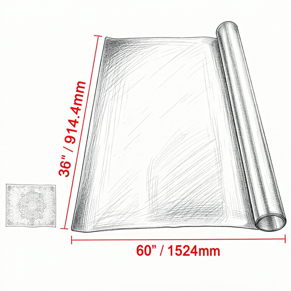 36 x 60英寸磨砂塑料桌布，1.5毫米厚PVC桌垫，防水且易于清洁，适用于办公室、餐厅、梳妆台和床头柜-6