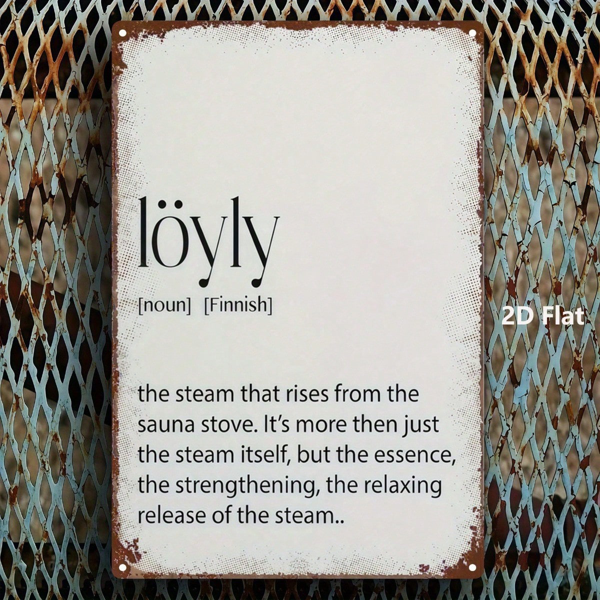 CIFbuy 1个芬兰Loyly金属壁挂牌，复古铁艺桑拿铭牌 8x12（TikTok, temu 自提物流）-3
