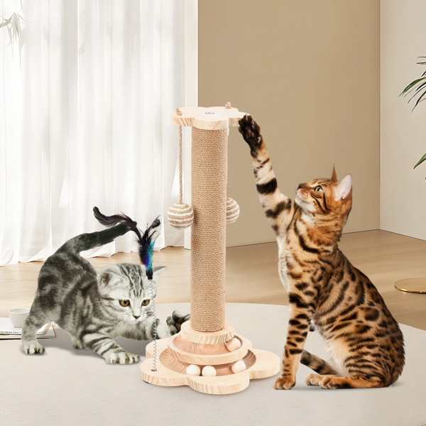 实木猫玩具转盘-2
