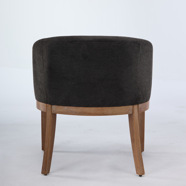 Mid Century Modern Upholstered Barrel Dining Chairs with Arms,Farmhouse Linen Kitchen & Dining Room Chairs with Natural Hardwood Frame, 19" W Accent Chairs,Single Pack,Charcoal Gray,SW1891BK-7