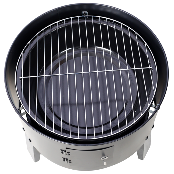 Charcoal Smoker Grill Wood Smoker Grills Outdoor Cooking 16 Inch Vertical Smoker Portable BBQ Grill for Camping, Black-12