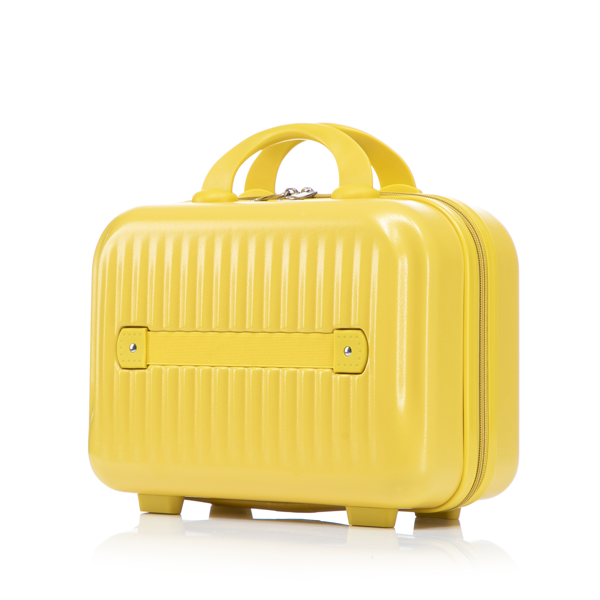 14"/20" 2 pcs/set in ABS Spinner Wheel Luggage, with Combination Lock and Front Opening Design, 14" Cosmetic Case (Yellow)-17