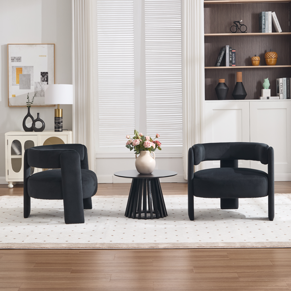 Accent Chair for Living Room, Velvet Comfy Single Sofa Chair Mid-Century Modern Armchair Wooden Legs for Bedroom Office Reading-17