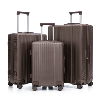 20"/24"/28" 3件套 ABS材质万向轮行李箱，登机箱，同色系，TSA密码锁（棕色）