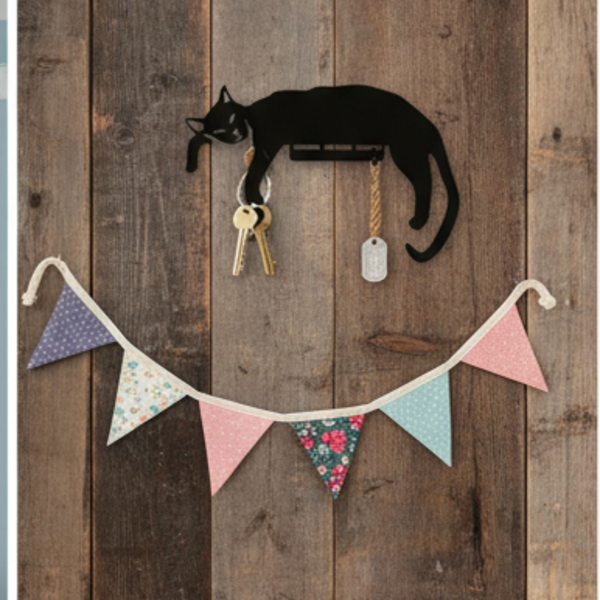CIFbuy 哥特风黑猫剪影防锈铁艺墙饰，复古巫术风暗黑学院风挂饰，万圣节壁炉装饰，适合居家办公空间，可爱又诡异的猫咪爱好者女士礼物装饰品（TikTok, temu 自提物流）-7