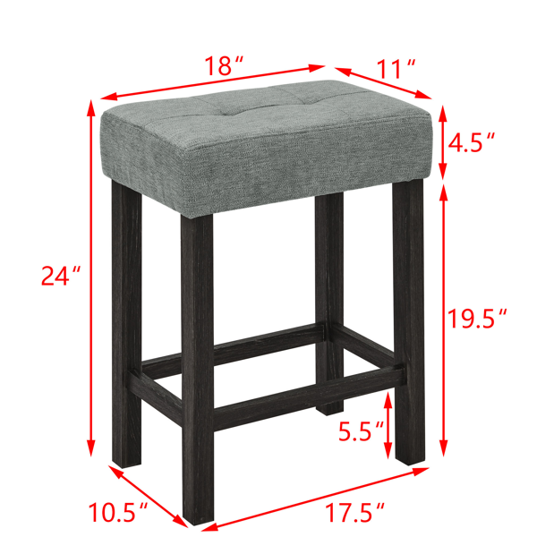 59 Inch Bar Table, Dining Table, Sofa Table with Power Outlet, 3 Upholstered Stools, 4 Piece Bar Table and Chair Set for Living Room, Dining Room, Kitchen-20