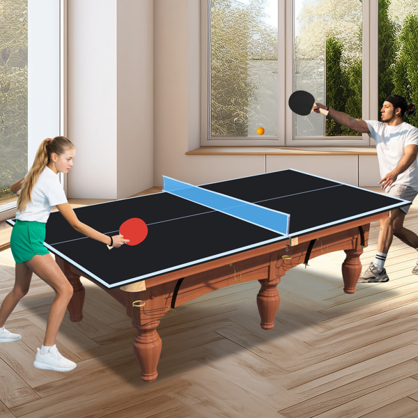 8ft Black Mid-Size Ping Pong Conversion Top Foldable & Portable Table Tennis Table Top for Indoor Games-12