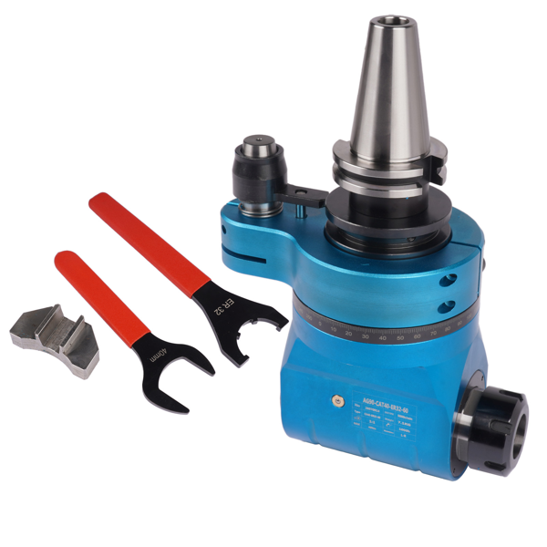 角度头 1:1 Gear Ratio CAT40 ER32 90°Fixed Angle Head Collet Chuck 3500RPM AH-CAT40–ER32-7