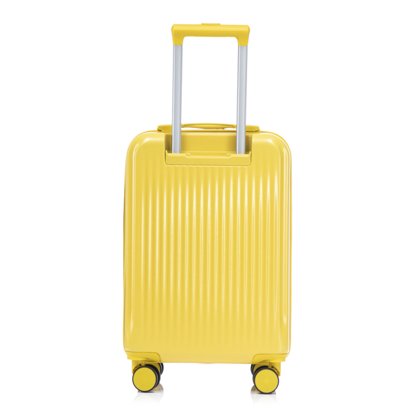 14"/20" 2 pcs/set in ABS Spinner Wheel Luggage, with Combination Lock and Front Opening Design, 14" Cosmetic Case (Yellow)-20