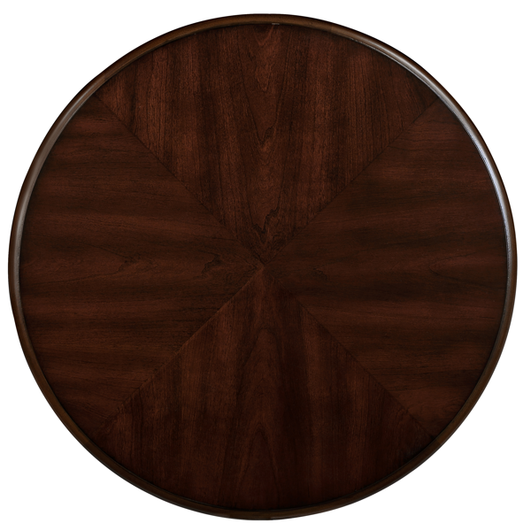 22'' Retro Round End Table,Solid Wood Sofa Side Table with Shelf,Living Room Corner Table Easy Assemble,Cherry-6
