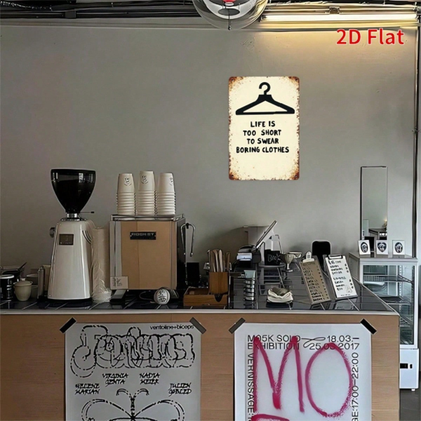 CIFbuy 复古名言金属墙饰 生命短暂，何必穿无聊的衣服 8x12（TikTok, temu 自提物流）-5