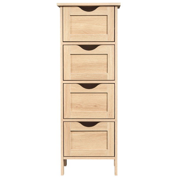 4抽屉密度板三胺贴面浴室立柜 30*30*82cm 原木色-2
