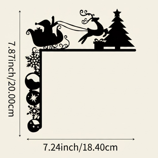 CIFbuy 可移除式圣诞雪橇墙贴 节日装饰贴纸 适用于门窗与墙面 易于粘贴与揭下 温馨冬日季氛围装饰 耐用胶黏点缀——为壁炉架与节日家居增添温馨圣诞气息（TikTok, temu 自提物流）-1
