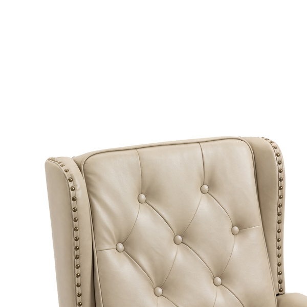 Wood Frame Armchair, Modern Accent Chair Lounge Chair with Sturdy Wood Legs for Living Room Bedroom (Camel PU)-20