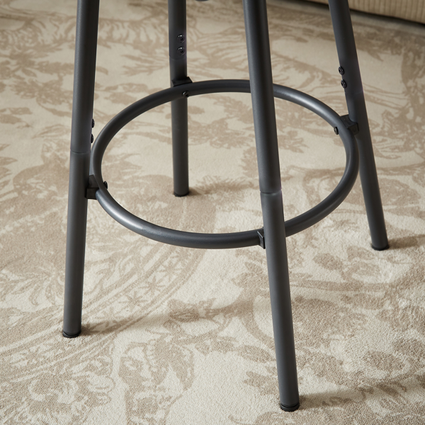 Long Bar Table Set with 3 PU Upholstered Bar Stools, Industrial Bar Table and Chairs for Kitchen Breakfast Table, Living Room, Banquet Hall, Rustic Gray and Black, 63″L x15.7"W x 37.5"H-14