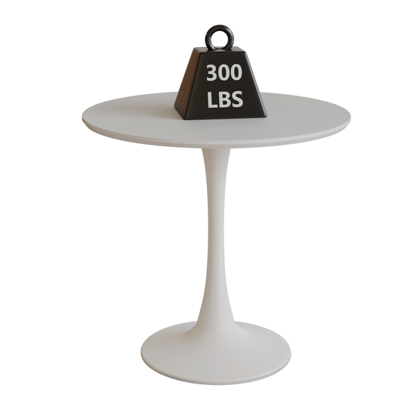 31.5" White Round Dining Table, Tulip Table Kitchen Dining Table 2-4 People with MDF Table Top & Pedestal Base, Mid-Century End Table Leisure Coffee Table Office Living Room Table-17