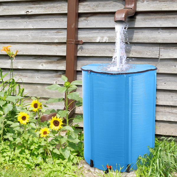 【替换57603278】100gal  蓝色  PVC 可折叠 集雨桶-13