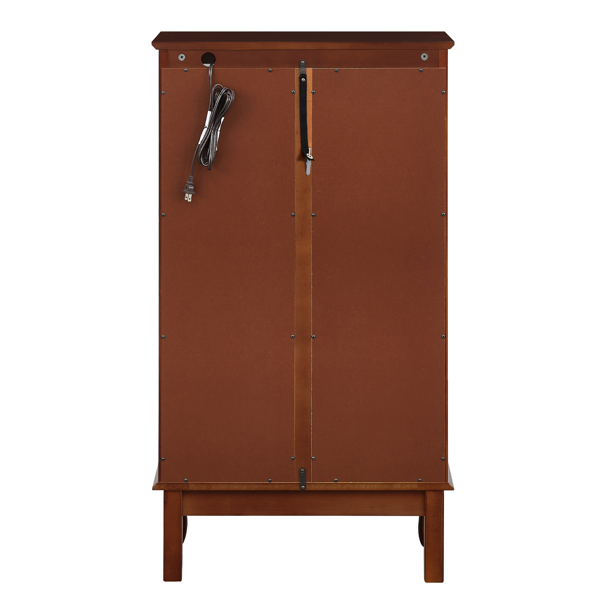 Curio Cabinet Lighted Curio Diapaly Cabinet with Adjustable Shelves and Mirrored Back Panel, Tempered Glass Doors (Cherry, 3 Tier), (E26 light bulb not included)-12