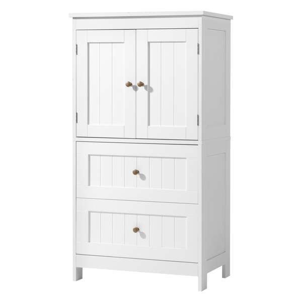 白色  密度板喷漆 竖纹 60*30*110cm 2抽2门 浴室立柜-3