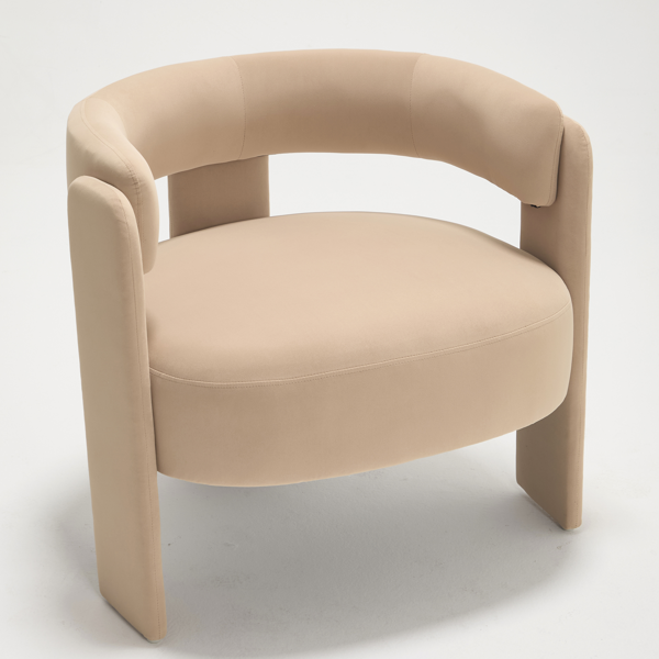 Accent Chair for Living Room, Velvet Comfy Single Sofa Chair Mid-Century Modern Armchair Wooden Legs for Bedroom Office Reading-23