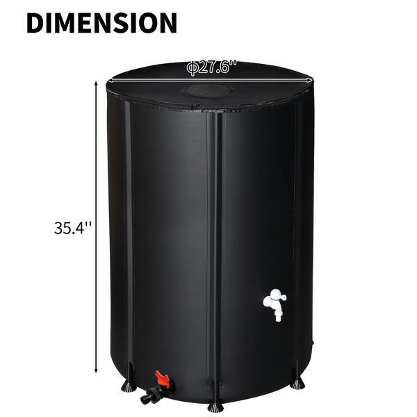 【替换3139070】100gal  黑色  PVC 可折叠 集雨桶-2