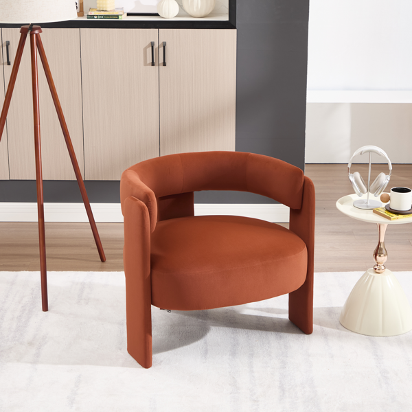 Accent Chair for Living Room, Velvet Comfy Single Sofa Chair Mid-Century Modern Armchair Wooden Legs for Bedroom Office Reading-7