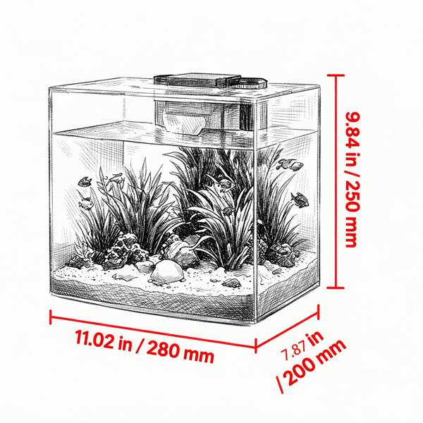 自洁鱼缸水族馆，淡水和咸水鱼鱼缸，家庭，办公室和宠物使用（仅鱼缸）-6