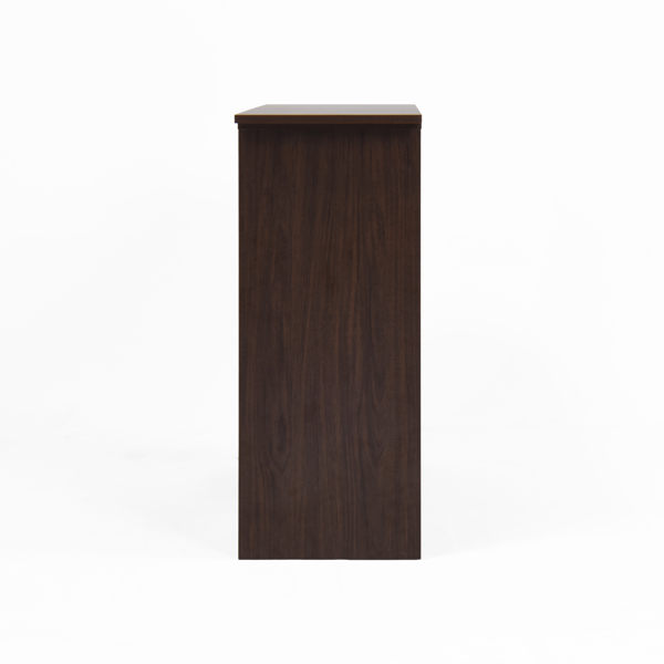 Modern Bar Cabinet with Rotating top, Counter Height Dining Cabinet with 6 Storage space and 2 Ribbed Glass Door for Kitchen, The Rotating Top with 3 Storage Shelves Dining Room, Living Room, Walnut-16