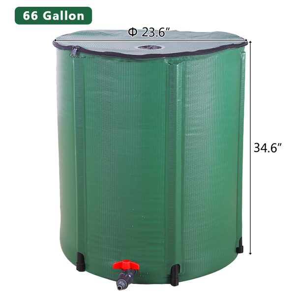 【替换26609988】66gal  绿色  PVC 可折叠 集雨桶-10