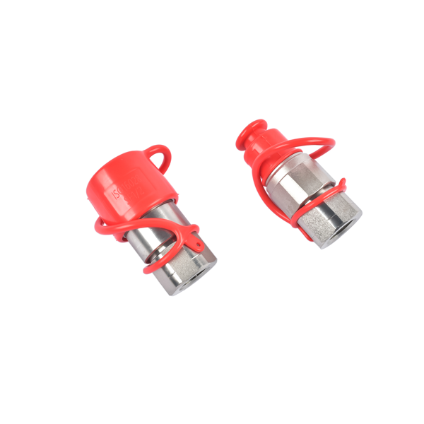 液压快速接头 4 Sets 1/2" Flat Face Hydraulic Coupler Quick Connect Fit for Bobcat 16028-9