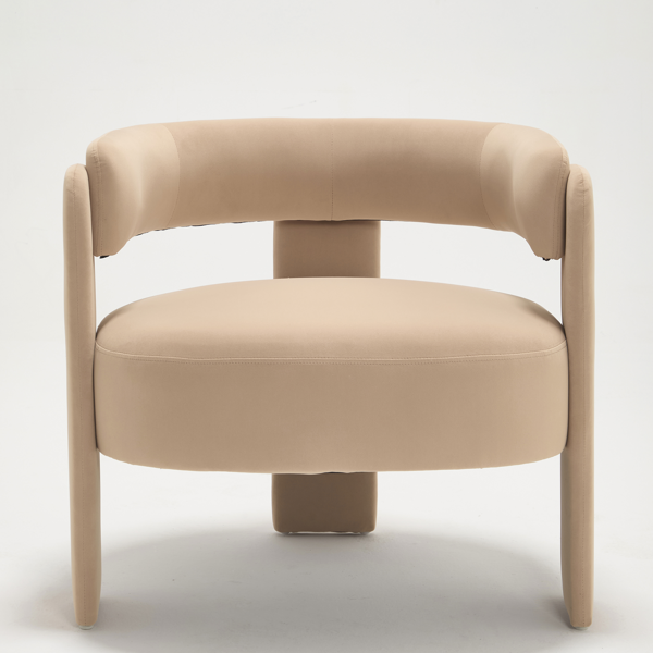 Accent Chair for Living Room, Velvet Comfy Single Sofa Chair Mid-Century Modern Armchair Wooden Legs for Bedroom Office Reading-24
