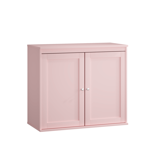 Kitchen Storage Cabinet with Double Doors, Coffee Bar Cabinet with Adjustable Shelves, Sideboard Buffet for Dining Room, Living Room or Entryway, Pink-21