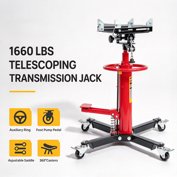 1660LBS/0.75T 高位运送顶 黑红 4个刹车铁轮-15