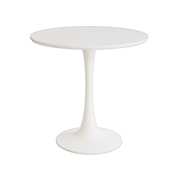 31.5" White Round Dining Table, Tulip Table Kitchen Dining Table 2-4 People with MDF Table Top & Pedestal Base, Mid-Century End Table Leisure Coffee Table Office Living Room Table-11