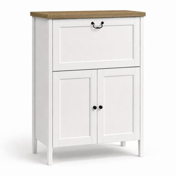 Shoe Cabinet with Flip Drawer, Boot Rack and 6 Boot Clips, Narrow Entryway Shoe Cabinet with Adjustable Shelf, Freestanding Shoe Organizer Cabinet for Entryway, Foyer, 31.5"W x 15.7"D x 45.3"H-White-12