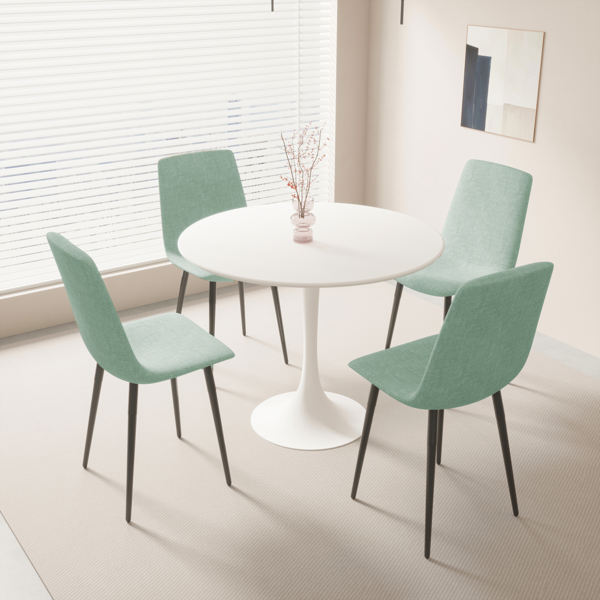 31.5" White Round Dining Table, Tulip Table Kitchen Dining Table 2-4 People with MDF Table Top & Pedestal Base, Mid-Century End Table Leisure Coffee Table Office Living Room Table-8