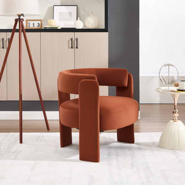 Accent Chair for Living Room, Velvet Comfy Single Sofa Chair Mid-Century Modern Armchair Wooden Legs for Bedroom Office Reading-14