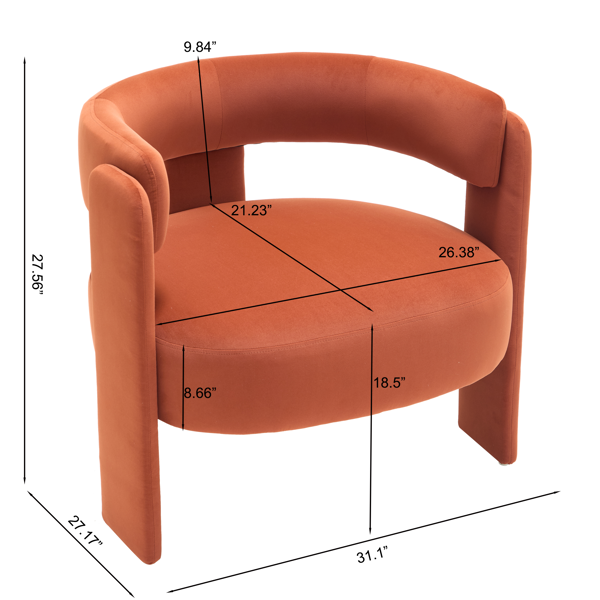 Accent Chair for Living Room, Velvet Comfy Single Sofa Chair Mid-Century Modern Armchair Wooden Legs for Bedroom Office Reading-22