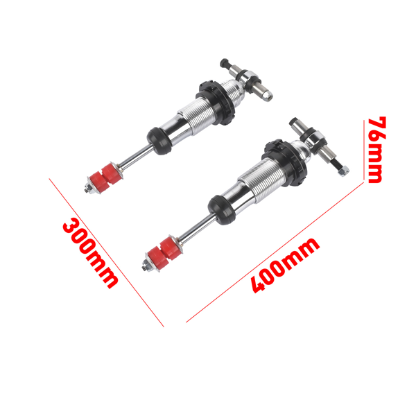 改装减震器套装 Pair 500lb Adjustable Coilover Shocks 6-coil springs Fits Ford Mustang II IFS-10