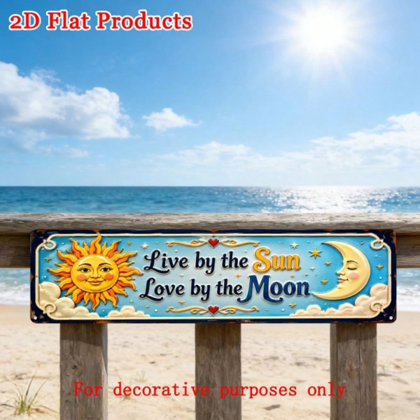 CIFbuy 2D平面金属铁质复古太阳壁饰，随心所欲地生活 40x10厘米（TikTok, temu 自提物流）-8