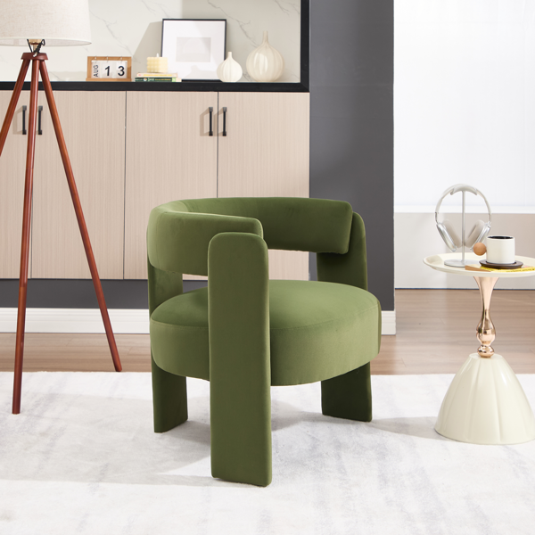 Accent Chair for Living Room, Velvet Comfy Single Sofa Chair Mid-Century Modern Armchair Wooden Legs for Bedroom Office Reading-13