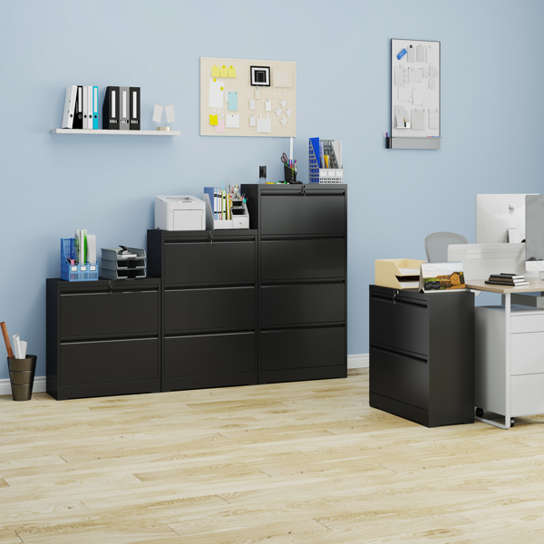 4 Drawer Lateral File Cabinet, Heavy Duty Metal Filing Cabinet, 35.4 Inch Wide Locking File Cabinet for Home Office, Space-Saving Vertical Storage with Anti-Tip Interlock, for Letter/Legal/A4 Files-13